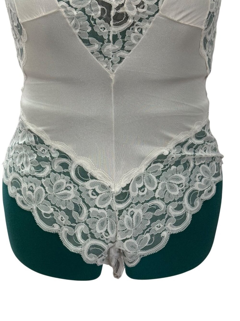 Vintage Slip Interludes by CIRA White Lace Satin Teddy Bodysuit Lingerie Medium - Picture 10 of 16